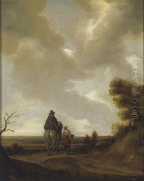 Reisende In Einer Landschaft Oil Painting by Pieter De Molijn