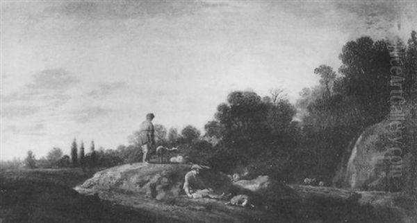 Landschaft Mit Hirten Und Ziegen Oil Painting by Pieter De Molijn