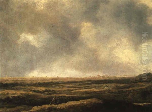 Dunenlandschaft Mit Rastendem Wanderer Oil Painting by Pieter De Molijn