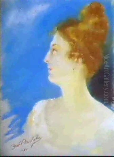 Ritratto Femminile Oil Painting by Oreste Da Molin