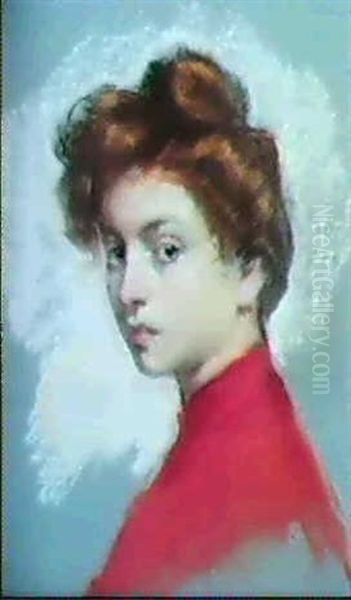 Ritratto Femminile Oil Painting by Oreste Da Molin