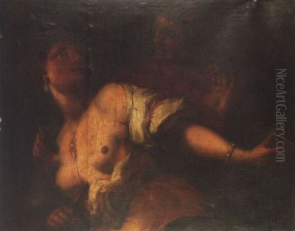 The Rape Of Lucretia Oil Painting by Antonio Molinari