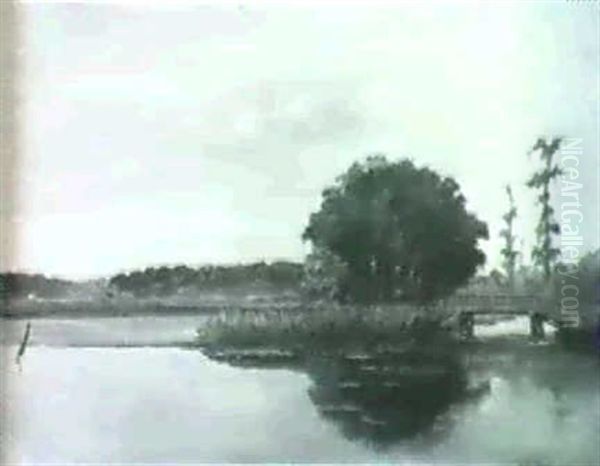 Lafitte Island And Peach Orchard On Bayou Barataria Oil Painting by Andres Molinary