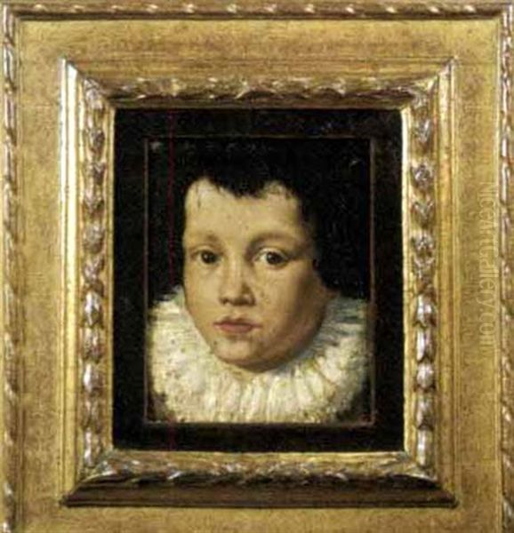 Volto Di Bambino Con Gorgiera Oil Painting by Giovanni Antonio Molineri