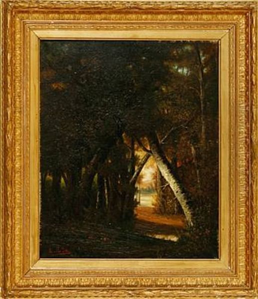 Fontainebleau Oil Painting by Auguste De Molins