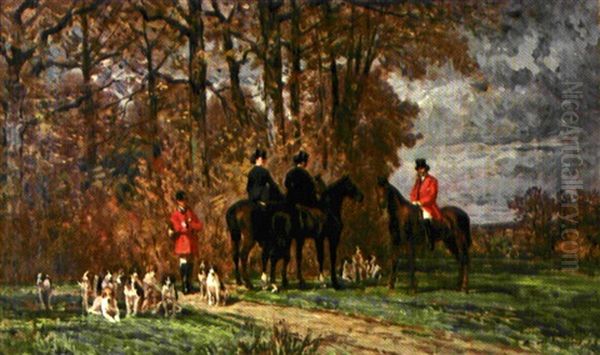 Chasse A Courre Oil Painting by Auguste De Molins