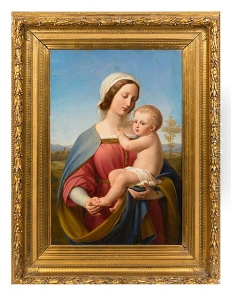 Madonna And Child Oil Painting by Johann Peter Molitor