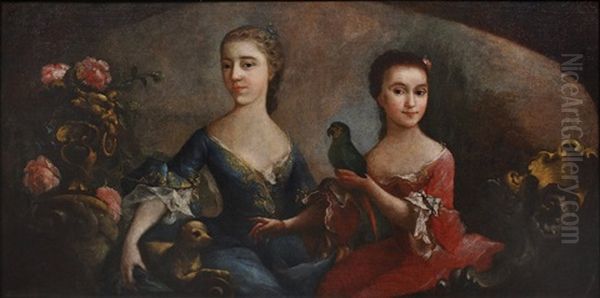 A Portrait Of Two Noble Maidens Oil Painting by Johann Peter Molitor