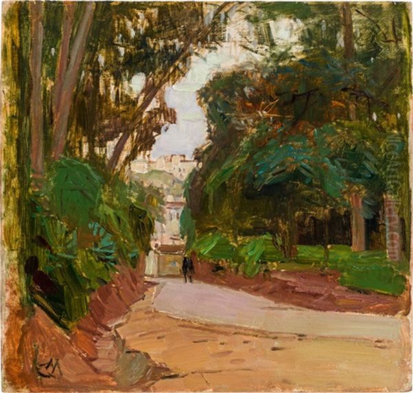 Bois De Boulogne In Algier Oil Painting by Carl Moll