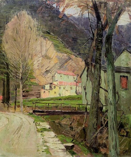 Motif From Italy - Rapallo Oil Painting by Carl Moll