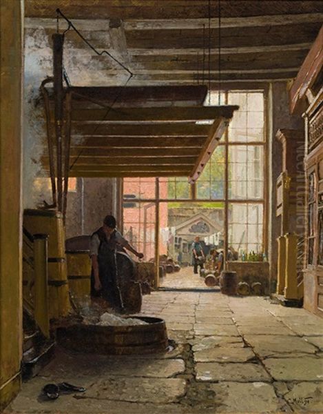 Brewery In Lubeck Oil Painting by Carl Moll