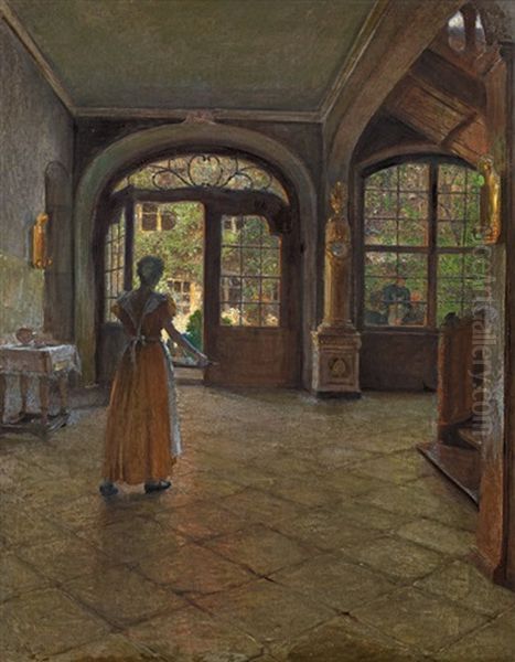 Before Breakfast Oil Painting by Carl Moll