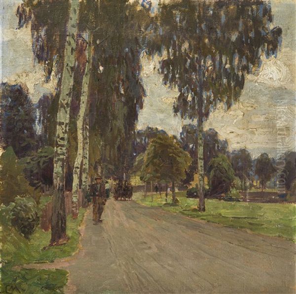 Alley Near Freudenthal Chateau Oil Painting by Carl Moll