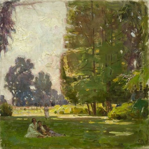 Parklandschaft Oil Painting by Carl Moll