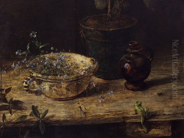 Still Life With Frog Oil Painting by Carl Moll