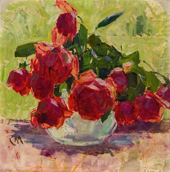 Rosen Oil Painting by Carl Moll