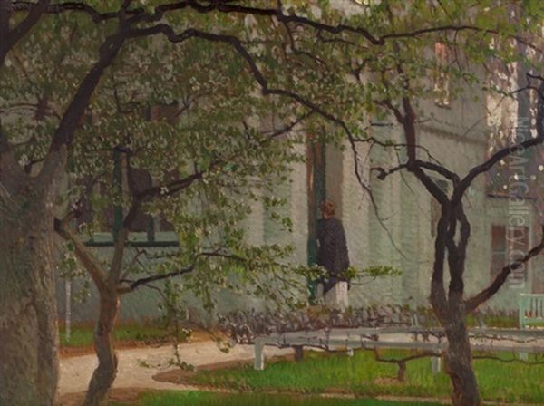 Villa In Vienna Oil Painting by Carl Moll