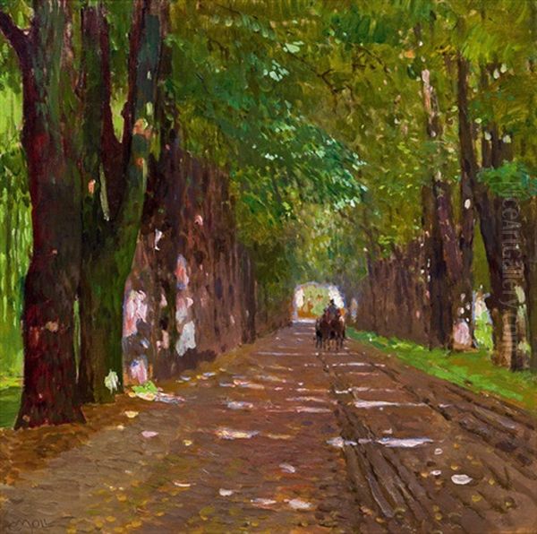 Allee In Schonbrunn Oil Painting by Carl Moll