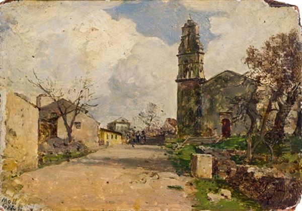 Dorf Smarades Auf Corfu Oil Painting by Carl Moll