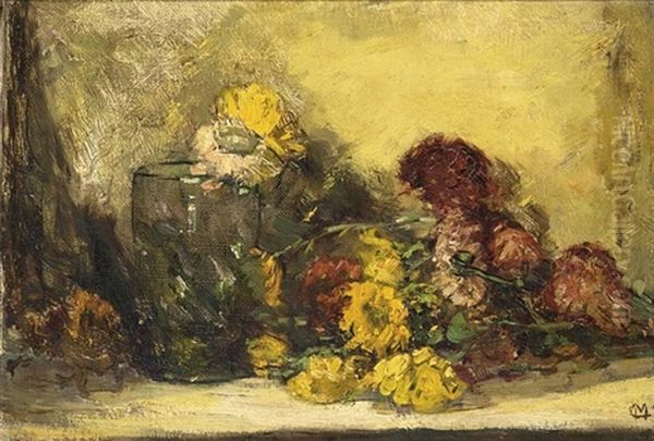 A Flower Still Life Oil Painting by Carl Moll