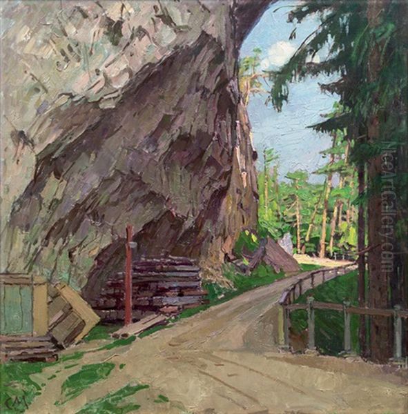 Semmering Oil Painting by Carl Moll