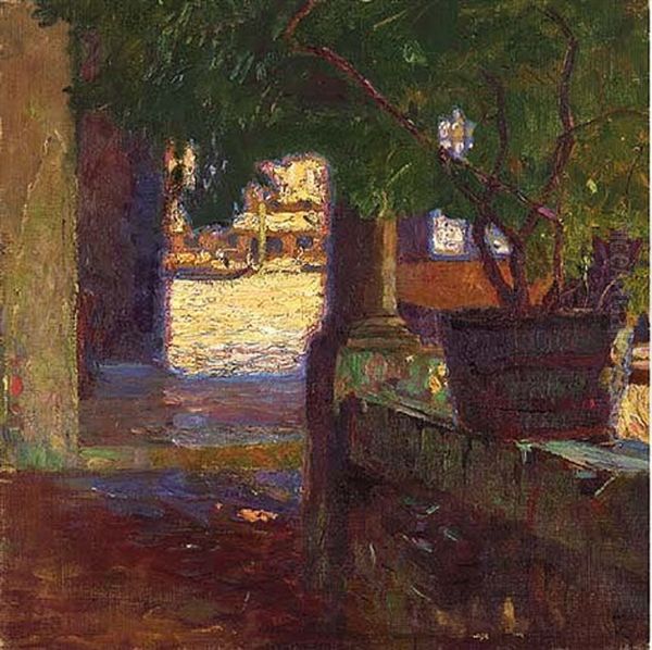 Blick Auf Den Kanal In Venedig Oil Painting by Carl Moll