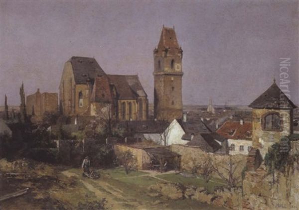 Blick Auf Perchtoldsdorf Oil Painting by Carl Moll