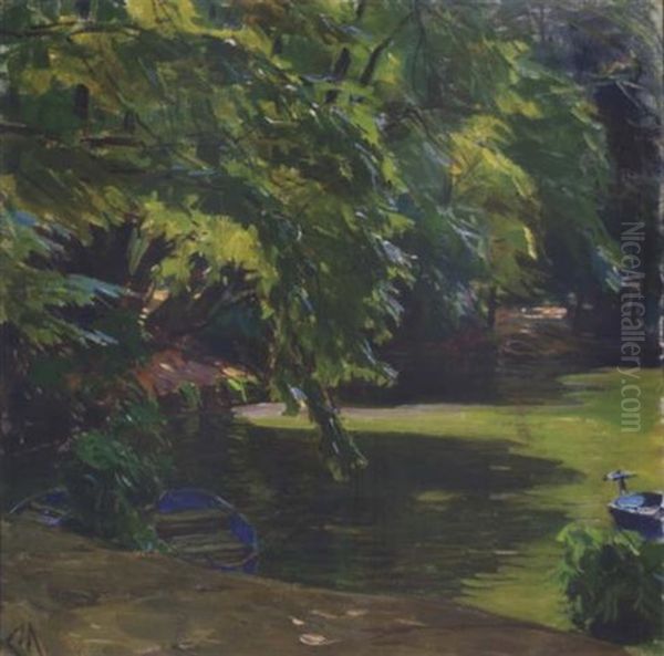 Am Heustadlwasser Im Prater Oil Painting by Carl Moll