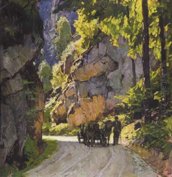 Auf Der Landstrase Oil Painting by Carl Moll