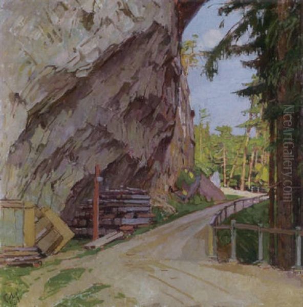 Strase Semmering Orthof Oil Painting by Carl Moll