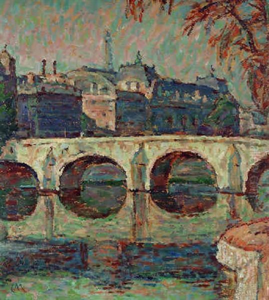 Le Pont Neuf, Paris Oil Painting by Carl Moll