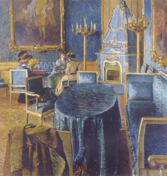 Im Empfangssalon Der Franzosischen Botschaft Zu Wien Oil Painting by Carl Moll