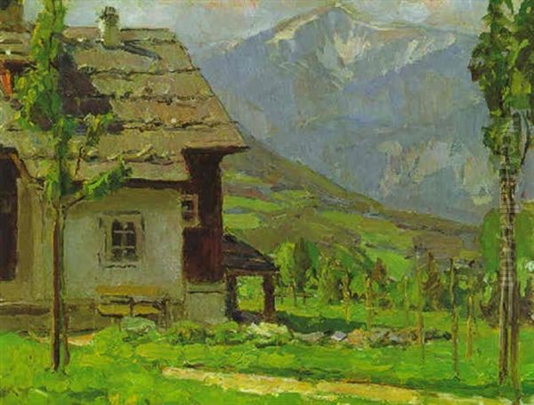 Blick In Die Weite (semmering Mit Schneeberg) Oil Painting by Carl Moll