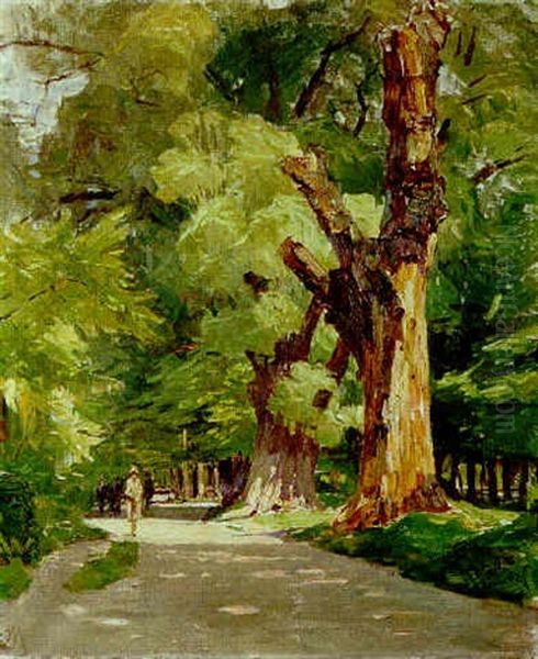 Alte Baum In Wiener Prater Oil Painting by Carl Moll