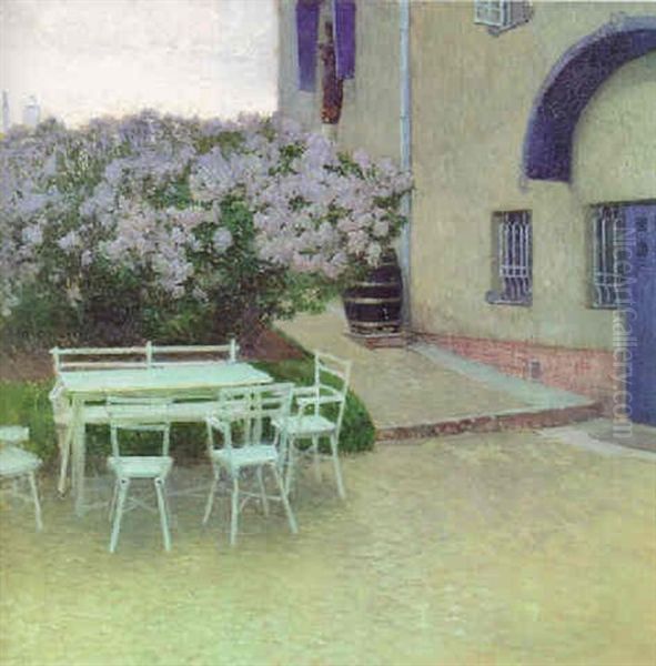 Das Haus Des Kunstlers Auf Der Hohen Warte Oil Painting by Carl Moll