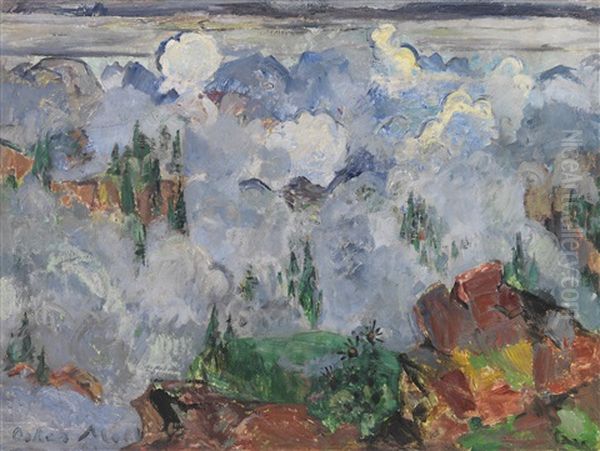 Wolken Im Gebirge Oil Painting by Oskar Moll