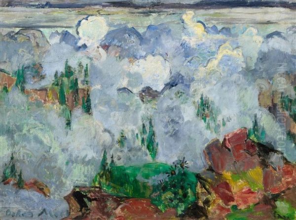 Wolken Im Gebirge Oil Painting by Oskar Moll