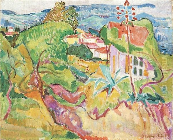 Landschaft Bei Ajaccio (landschaft Auf Koriska) Oil Painting by Oskar Moll