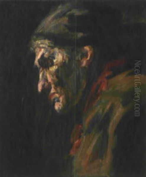 Portrait Einer Alteren Dame Im Profil Oil Painting by Oskar Moll