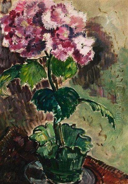 Bluhende Hortensie Oil Painting by Oskar Moll