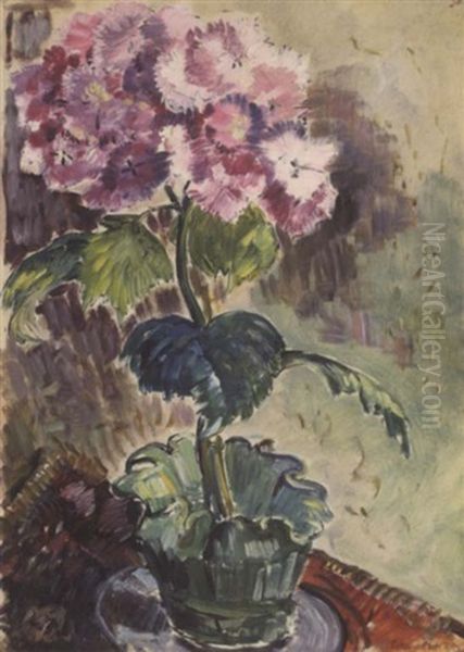 Bluhende Hortensie Oil Painting by Oskar Moll