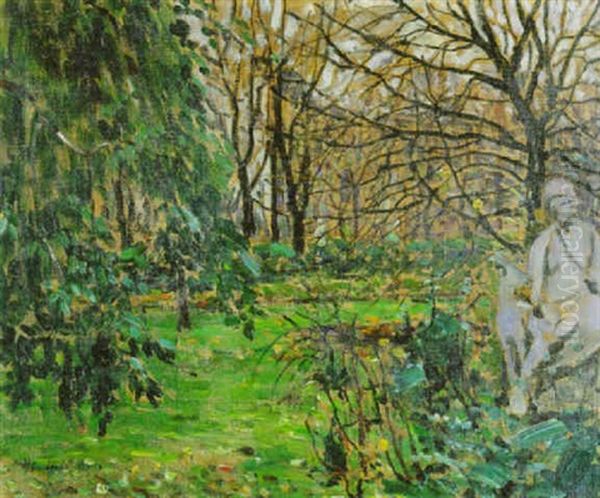 Jardin Du Luxembourg Ii Oil Painting by Oskar Moll