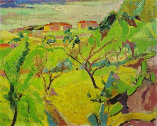 Sonnige Landschaft Oil Painting by Oskar Moll