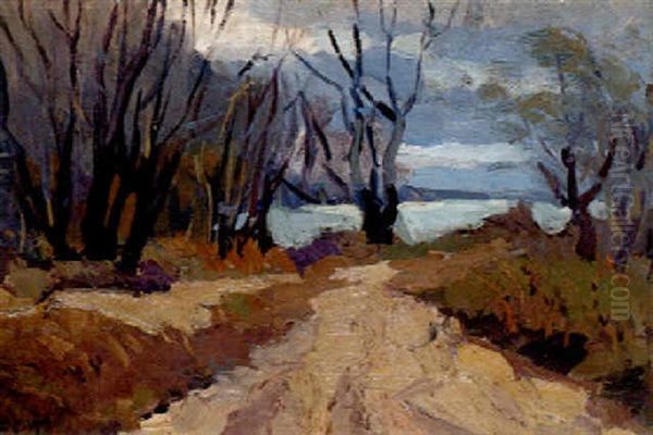 Waldweg Zum Wasser Oil Painting by Oskar Moll