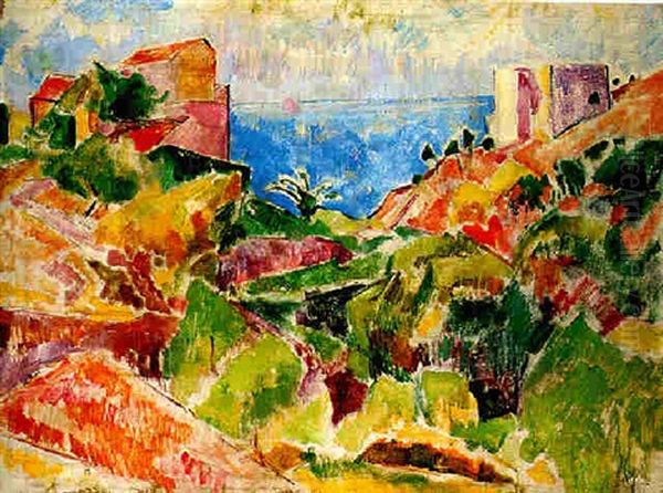 Cote D'azur Oil Painting by Oskar Moll