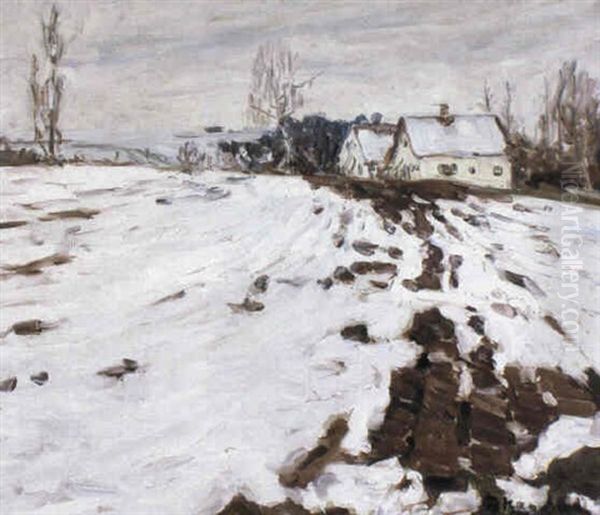 Schneelandschaft Oil Painting by Oskar Moll