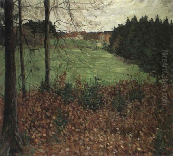 Dorf Im Wald Oil Painting by Oskar Moll