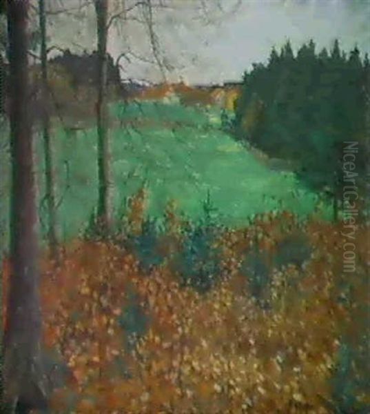 Dorf Im Wald Oil Painting by Oskar Moll