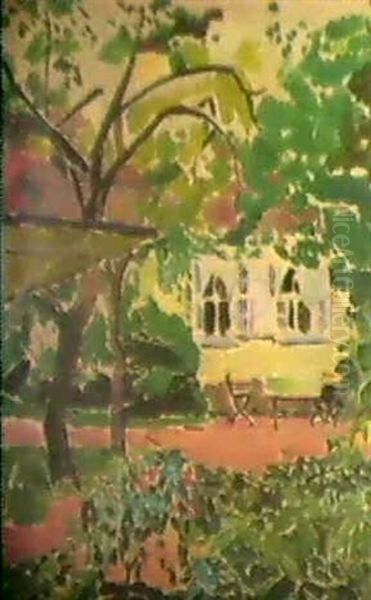 Terasse Im Garten Oil Painting by Oskar Moll