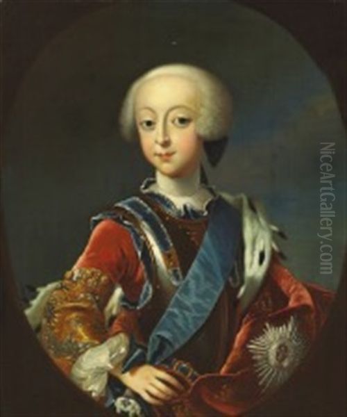 Portrait Of Frederik V As A Child Oil Painting by Andreas Moller